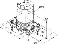 Напольный смеситель для ванны с душем Kludi Nova Fonte 38590N515 С ВНУТРЕННЕЙ ЧАСТЬЮ, брашированный никель PVD