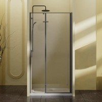 Душевая дверь в нишу Vincea Slim-N VDPH-5SN900CLGM 90 см, профиль вороненая сталь, стекло прозрачное