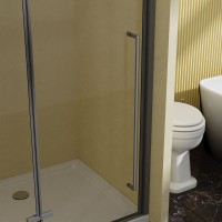 Душевая дверь в нишу Vincea Slim-N VDPH-5SN900CLGM 90 см, профиль вороненая сталь, стекло прозрачное