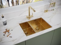 Мойка кухонная Paulmark Gerberg PM225944-BGR брашированное золото R