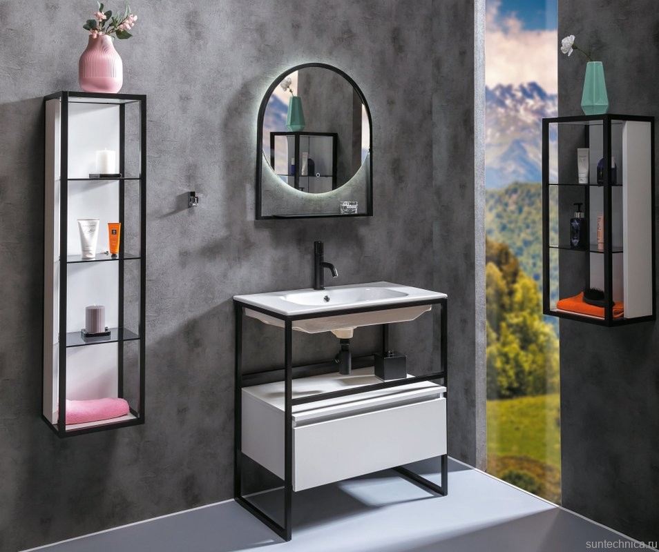 Тумба с раковиной Armadi Art Loft 80 белая, напольная