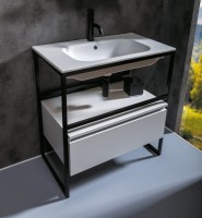 Тумба с раковиной Armadi Art Loft 80 белая, напольная