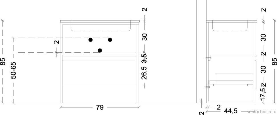 Тумба с раковиной Armadi Art Loft 80 белая, напольная