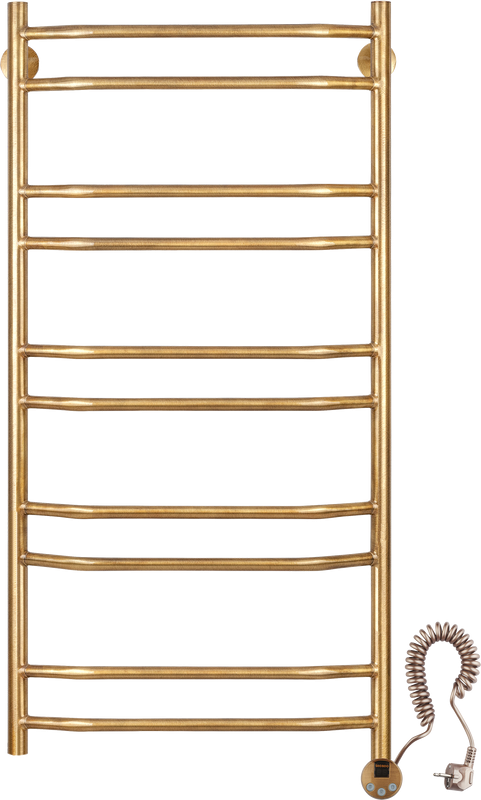 Полотенцесушитель электрический Secado Агата 4 105x55 см, подключение справа, бронза, лесенка, латунь