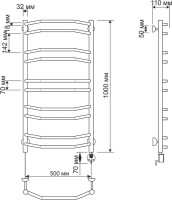 Полотенцесушитель электрический Secado Агата 4 105x55 см, подключение справа, бронза, лесенка, латунь