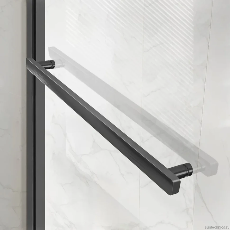 Душевой уголок Vincea Slim Soft VSR-1SS8012CLGM 120х80, профиль вороненая сталь, стекло прозрачное