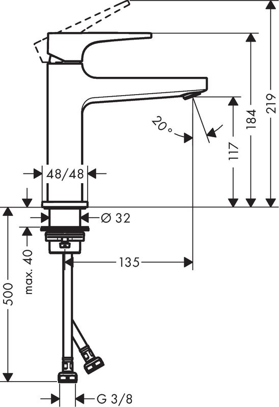 Смеситель для раковины Hansgrohe Metropol 74507000