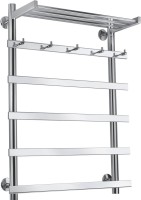 Полотенцесушитель электрический Secado Понтида 1 КСП, L 80x60 см, подключение слева, глянцевый хром, лесенка, с полкой