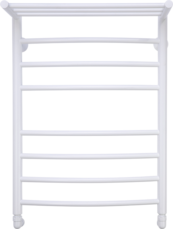 Полотенцесушитель водяной Comfysan Noumi W-8 80х50 80x55 см, матовый белый, лесенка, с полкой