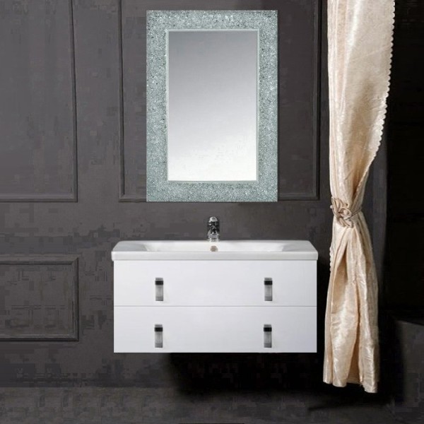 Мебель для ванной комнаты Armadi Art NeoArt 100 white с ручками Glaze хром, зеркало Aura