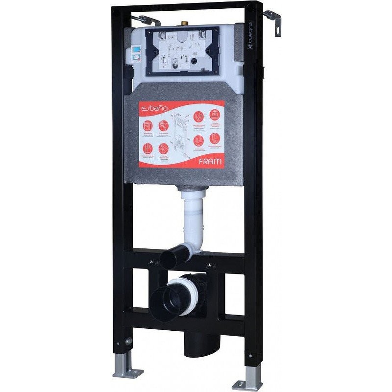 Комплект Унитаз подвесной Esbano Garcia ESUPGARCGM матовый серый + Инсталляция Fram + Кнопка ESINKRG11SC