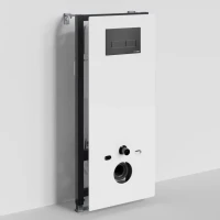 Система инсталляции для унитазов Wasserkraft Abens 20TLT.010.ME.WH.MB03 с кнопкой смыва матовой черной