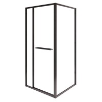 Душевой уголок RGW Leipzig LE-45-B 120х100 см, профиль матовый черный, стекло прозрачное