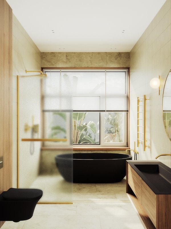 Душевая перегородка Maybahglass MGD-1463-3у 99 см, профиль золото, стекло сатин