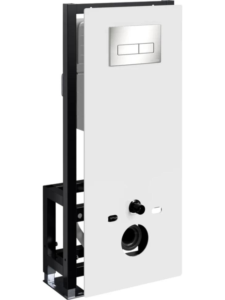 Система инсталляции для унитазов Wasserkraft Glan 66TLT.010.ME.WH.BN03 с кнопкой смыва никель