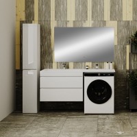 Мебель для ванной комнаты Style Line Даллас 150 L Люкс Plus подвесная, белая, зеркало DIWO Элиста