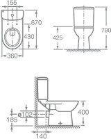 Унитаз-компакт напольный Roca Access 34P23800Y