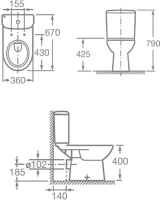 Унитаз-компакт напольный Roca Access 34P23800Y