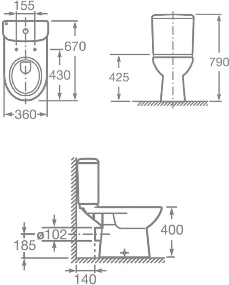 Унитаз-компакт напольный Roca Access 34P23800Y