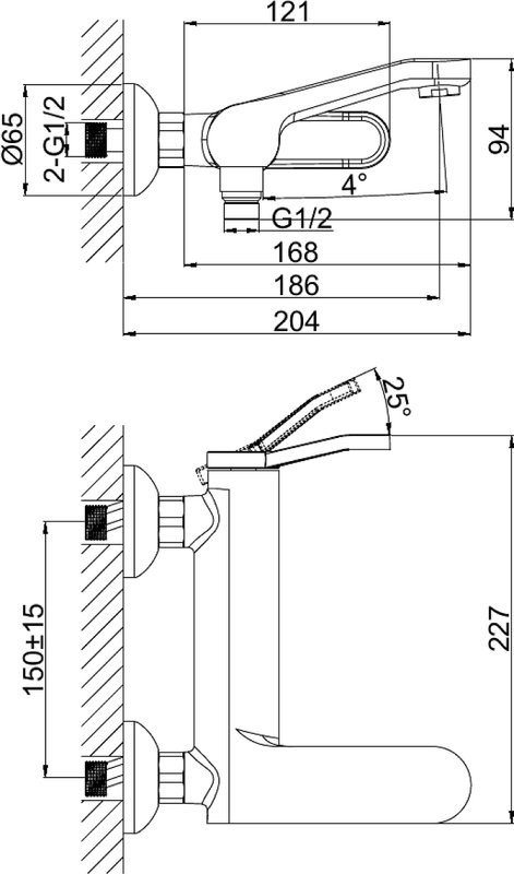 Смеситель для ванны с душем D&K Rialto DA1063241