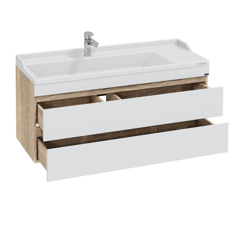 Тумба с раковиной СаНта Марс 120 подвесная, янтарная