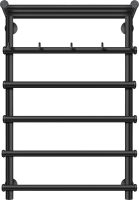 Полотенцесушитель электрический Secado Турин 1 КСП 80x55 см, подключение справа, матовый черный, лесенка, с полкой