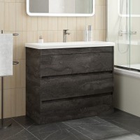 Тумба с раковиной Art&Max Family-M 90 напольная, iron stone