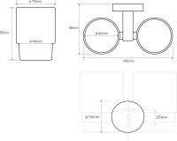 Набор Дозатор Bemeta Omega + Стакан 104110022 двойной + Крючок