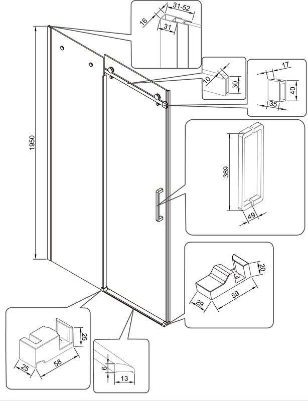 Душевая дверь в нишу Veconi Vianno VN-74 140 см,  профиль хром