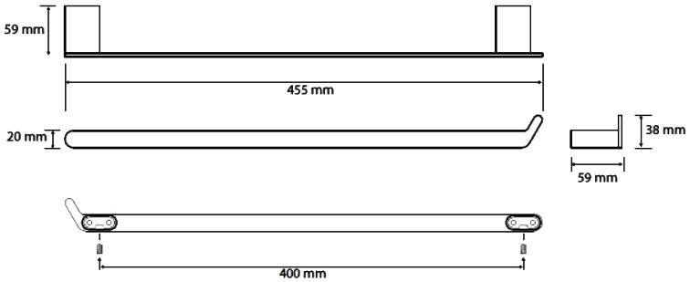 Полотенцедержатель Bemeta Organic 157104351 с крючком, 45 см, глянцевый хром