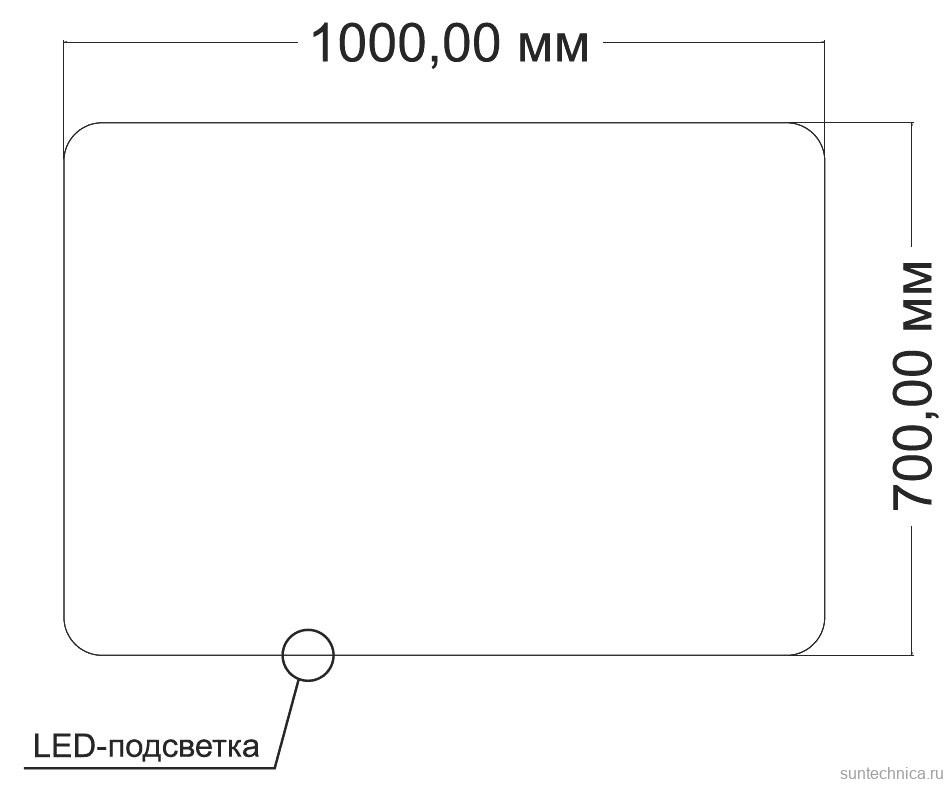 Зеркало Vincea VLM-3BE1007-2 100x70, с подсветкой и антизапотевателем