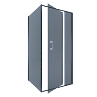 Душевой уголок Alex Baitler АВ74В100 + SG74B80 + SG74B80 100x80, профиль черный, стекло тонированное