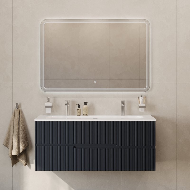 Мебель для ванной комнаты Cezares Duet 120 grafito, раковина Cezares CZR-8073-120-1-2