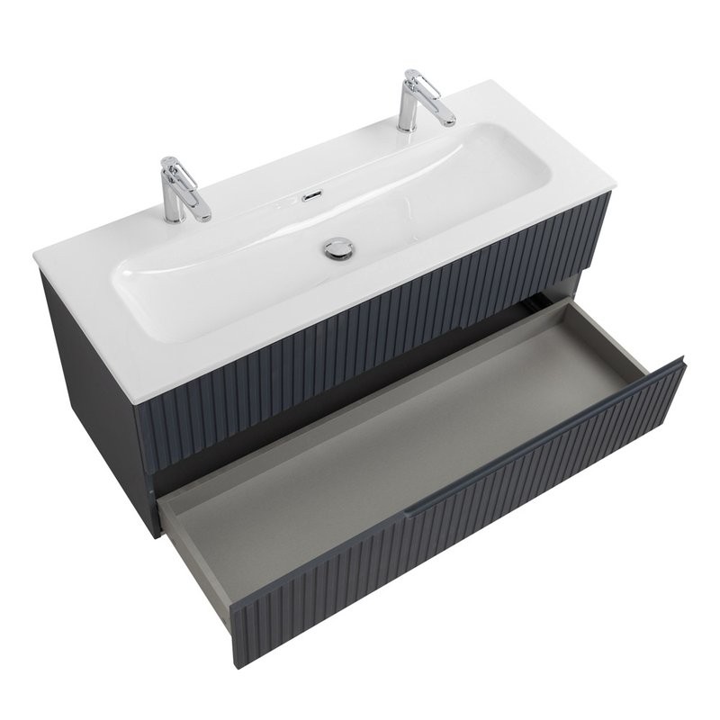 Мебель для ванной комнаты Cezares Duet 120 grafito, раковина Cezares CZR-8073-120-1-2