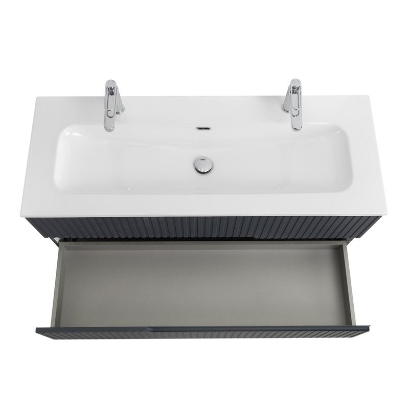 Мебель для ванной комнаты Cezares Duet 120 grafito, раковина Cezares CZR-8073-120-1-2