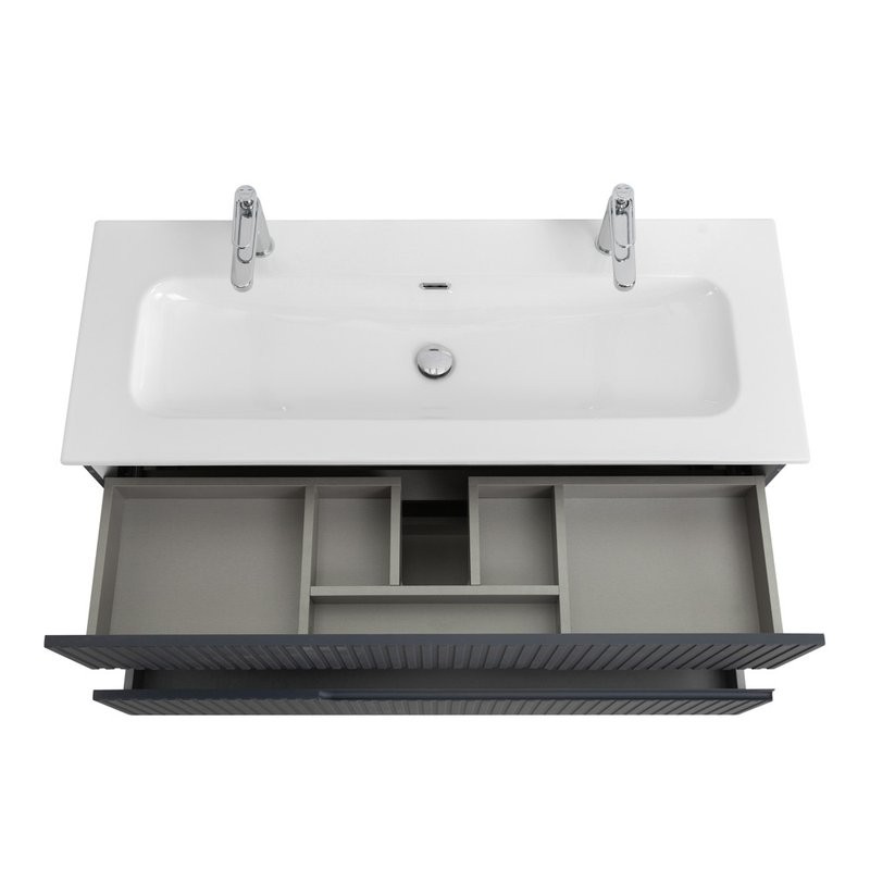 Мебель для ванной комнаты Cezares Duet 120 grafito, раковина Cezares CZR-8073-120-1-2