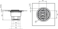 Душевой трап Berges Zentrum Uno 090471 10x10 см, матовый хром