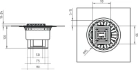 Душевой трап Berges Zentrum Uno 090471 10x10 см, матовый хром
