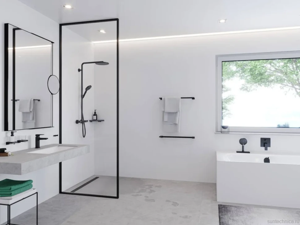 Полка Hansgrohe AddStoris 41741670 угловая, матовый черный