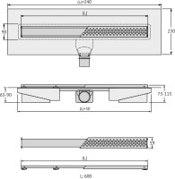 Душевой трап (лоток) Berges C1 Norma 095137 60 см, черный