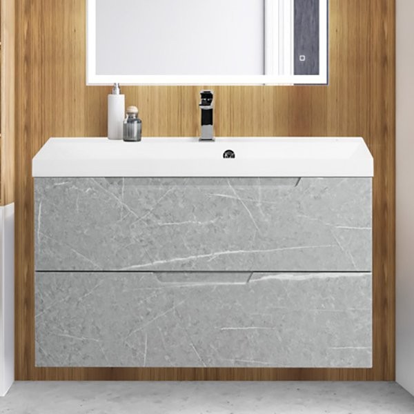 Тумба с раковиной BelBagno Vittoria 90 подвесная, toros bianco, белая глянцевая раковина