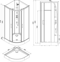 Душевая кабина Aquanet Passion R 2.0 263868 90x90, профиль хром, стекло прозрачное
