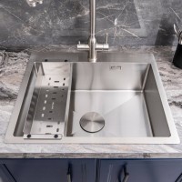 Мойка кухонная Melana ProfLine R6050HK в комплекте с коландером, сатин