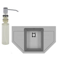 Мойка кухонная Ulgran U-609 342 графит + дозатор U-01 графит Мойка кухонная Ulgran U-609 342 графит + дозатор U-01 графит
