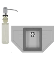 Мойка кухонная Ulgran U-609 342 графит + дозатор U-01 графит Мойка кухонная Ulgran U-609 342 графит + дозатор U-01 графит