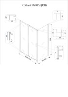 Душевой уголок Veconi Rovigo RV-055GM 110х90 см, профиль оружейная сталь, стекло прозрачное