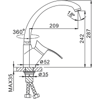Смеситель для кухни Frap H01 F4101-13 красный