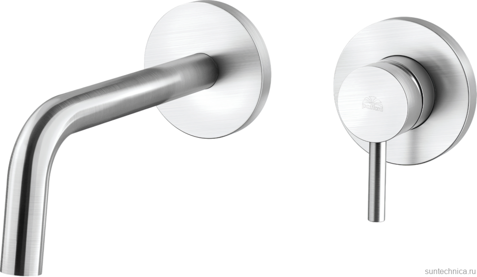 Смеситель для раковины Paffoni Light LIG006ST70 с ВНУТРЕННЕЙ ЧАСТЬЮ  сталь