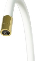 Смеситель для кухни Lemark Comfort LM3075G-White с гибким изливом, золото, белый