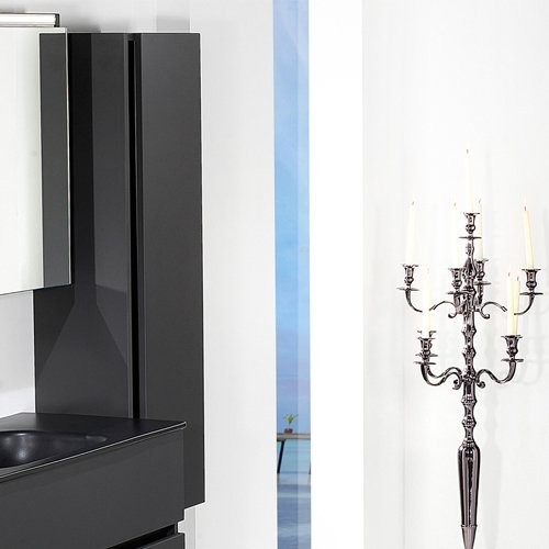 Шкаф пенал для ванной Armadi Art Vallessi антрацит, матовый